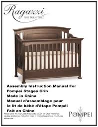 Assembly Instruction Manual For Pompei Stages Crib Manualzz