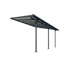 Palram Sierra 10 Ft X 14 Ft Gray Bronze Patio Cover Awning 705329 The Home Depot Covered Patio Metal Patio Covers Patio