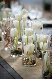 50 White Tulip Wedding Ideas For Spring Weddings Flower Centerpieces Wedding Diy Wedding Flower Centerpieces Cheap Wedding Centerpieces