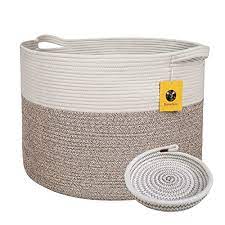 Available in various sizes and shapes, declutter your home now. Buy Bambiso Cotton Rope Basket Size 20x20x15 In Blanket Basket Woven Fabric Storage Baskets Laundry Basket Kids Toys Bin Baby Nursery Organizer Or Hamper Living Room Or Floor Decor Basket Online In