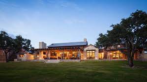 Texas hill country style is a regional historical style with its roots in the european immigrants who settled the area, available building materials and lean economic times. Modern Rustic Barn Style Retreat In Texas Hill Country