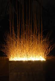 Winter Planter Box Idea Bamboo Sticks Smaller Branches And Led Lights Inside The Planter Winter Planter Outdoor Lighting Backyard Garden
