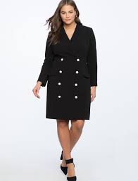 Black Blazer For Women Plus Size Pearl Button Blazer Dress Women S Plus Size Dresses Eloquii Blazer Dress Plus Size Peacoat Plus Size Dresses