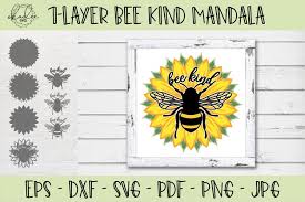 Download 3d Bee Kind Mandala 3d Mandala Svg 3d Sunflower Mandala 667494 Paper Cutting Design Bundles