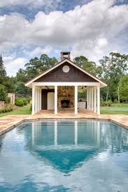 Houzz Tour Refined Casual Style For A Gracious Farmhouse Small Pool Houses Pool Houses Pool House
