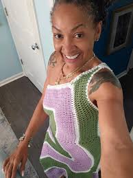 Handmade color block halter for women