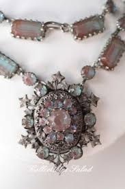saphiret saphiret jewelry rhinestone costume jewelry vintage jewelry necklace pendants