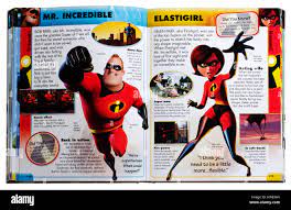 Pixar characters Bob and Helen Parr (Mr Incredible and Elastigirl) from the  film The Incredibles in a Pixar Character Guide Stock Photo - Alamy