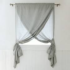 Black And White Bathroom Window Curtains The Decorinnovation Faux Silk Overlapping Window Curtain Panel Is Really Two Panels That Small Window Curtains Sheer Window Coverings Bathroom Window Curtains