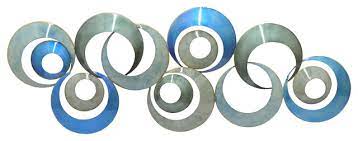 Shop target for wall art sets you will love at great low prices. Savion Circle Metal Wall Decoration Blue And Gray Contemporary Metal Wall Art By Three Hands Corp 82136 Houzz