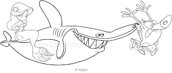 Tente de sauver marina des griffes de zig ! Coloriage De Zig Sharko Et Marina