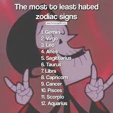 The Most To Least Hated Zodiac Signs Zodiac Signs Gemini Zodiac Signs Zodiac Signs Aquarius