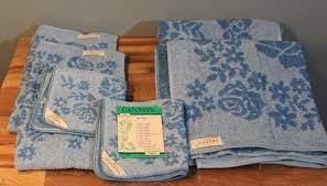 Made from 100% turkish cotton, these gray towels offer luxury softness. Vintage 1950 S Cannon Mills 6 Piece Blue Floral Bath Towel Etsy Floral Bath Towels Towel Bath Towels