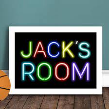 Ninboca blue planet neon signs kids room decor pink neon signs led neon sign plug in wall light battery usb powered party supplies girls room decor led neon light sign for bedroom wall decor 4.5 out of 5 stars 515. Personalised Kids Neon Sign Print By Ink Sons Notonthehighstreet Com