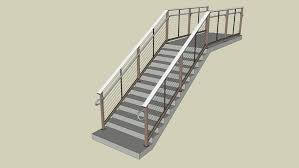 And, it can easily hold up to tough weather, including ice, snow, rain and uv rays. 02 Designrail Aluminum Railing System With Horizontal Cable Infill Stairs 3d Warehouse