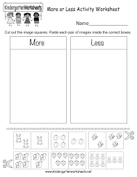 Kindergarten More Or Less Activity Worksheet Printable Kindergarten Math Free Kindergarten Math Worksheets Free Kindergarten Math Worksheets