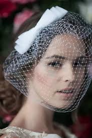 Velo Novia Frances Boda Civil Birdcage Tocado Vintge