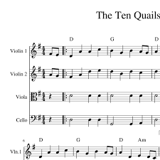 A small number of websites offer free easy violin sheet music to download legally. The Ten Quails Easy Sheet Music For String Quartet Trio Or Duet Celtic Fiddle Music Georgia Nettleton