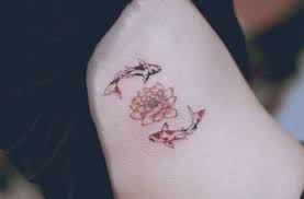Lotus Flower With Koi Fish Tattoo By Seoeon Elegant Tattoos Girly Tattoos Small Tattoos