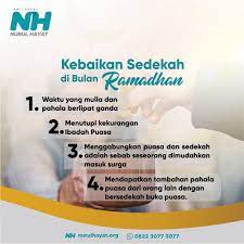 Karena bersedekah di bulan tersebut lebih berlipat pahalanya seperti seseorang sedekah di jalan allah (fii sabilillah). Nurul Hayat Auf Twitter 4 Ramadhan Dahsyatnya Sedekah Di Bulan Ramadhan Reminder