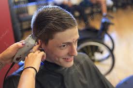 Our salon locator helps you find the best local hair dressers, hair salons and barbers. Man With Spinal Cord Injury At Hair Salon Stock Image F012 4600 Science Photo Library