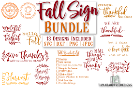 Download Fall Sign Bundle Thanksgiving Graphic By Tamarabotriedesigns Creative Fabrica PSD Mockup Templates