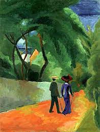 Macke studied at the düsseldorf academy from 1904 to 1906. The Red Road By August Macke Macke August Macke German Art