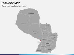 Political map showing paraguay and surrounding countries with international borders, rivers and lakes, the national capital asunciòn, provincial capitals, major cities and towns, main roads. Paraguay Map Powerpoint Template Ppt Slides Sketchbubble