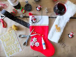 53 diy christmas decoration ideas for every home. Stocking Decorating Party Craft Wine Party Elle Talk