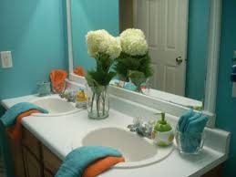 Bathroom 20 functional & stylish we're all used to simple tile designs in the bathroom. This Is The Color In My Kids Bath Room It Is Very Cool For A Bath That Has No Windows We Have A Marble Gra Teal Bathroom Decor Teal Bathroom Bathroom
