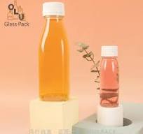 OEM ODM White Plastic Lid 8oz 16oz Apple Orange Juice Drinking Glass Bottle