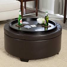Square ottomans often have a cubic appearance large square faux leather ottoman from simpli home features four cushion tops for seating, flipped to reveal individual table top trays for dining or drinks. Round Storage Ottoman Coffee Table Ideas On Foter