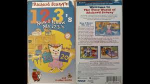 Richard scarry presents three humorous tales about happily resolved misunderstandings in the busy world of lowly worm and huckle cat. Richard Scarry Now I Know My 123 S Vhs Rip Youtube