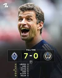 Thomas Müller se jwè ki patisipe nan plis masak ki gen nan foutbòl la. 🤣🤣  1. Masak 7 a 1 ( Brezil krèm mayi vs Almay). 2. Masak 8 a 2 (