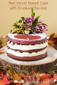 The subtle texture on this cake still speaks volumes to its design—it's one of those little details that can fly under the radar, but once it's noticed, you can't help but applaud the craftsmanship. Red Velvet Naked Cake With Drunken Cherries For Our 5th Wedding Anniversary Roxy S Kitchen