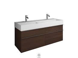 Comforium.be allie intelligemment un magasin de luminaires et des meubles de cuisine. Meuble Double Vasque L 130 X H 48 Wengue Bois Marron Fonce Lina Leroy Merlin