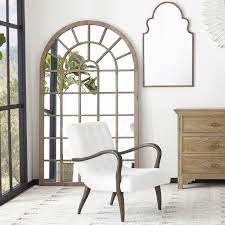 Large Reclaimed Wood Arch Floor Mirror Tall Leaning Wall Mounted Mirror Wisteria Wood Arch Floor Mirror Arch Floor Mirror
