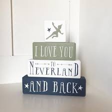 Peter Pan Neverland Nursery Wood Sign I Love You To Etsy In 2020 Nursery Wood Sign Neverland Nursery Wood Signs