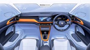 It comes equipped with škoda play app, wireless smartlink connectivity, apple carplay, and android auto. Skoda Kushaq Suv Interior Sketch Officially Announced India News Republic
