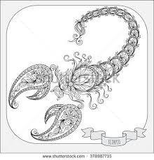 Pattern For Coloring Book Hand Drawn Line Flowers Art Of Zodiac Scorpio Horoscope Symbol For Y How To Draw Hands Scorpio Zodiac Tattoos Tattoo Sleeve Designs