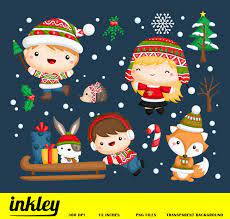 Cute Christmas Clipart Kids In Winter Clip Art Cute Winter Etsy Christmas Clipart Clip Art Birthday Party Clipart