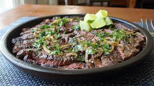 In a blender, put in oil, soy sauce, scallions, garlic, lime juice, red pepper, cumin, and sugar and puree. Grilled Mojo Beef Cuban Inspired Marinated Skirt Steak Recipe Youtube