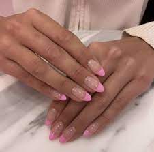 Jessangelicaa Pink Tip Nails Minimalist Nails Oval Nails