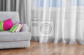 Wähle deinen sofa favoriten aus unserer großen vielfalt aus. Sofa Im Zimmer Vor Dem Fenster Mit Vorhangen Fototapete Fototapeten Appartment Innenraume Kissen Myloview De