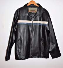 Men S Machine Clothing Company Motorcycle Jacket Xl Black W Blue White Stripe Machineclothingcompany Motorcycle Clothing Company Jackets Clothes