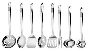 This stainless steel cookware set has everything you'll need to prep, cook, serve and entertain. Viking Stainless Steel Kitchen Utensil Set 8 Piece Cutlery And More