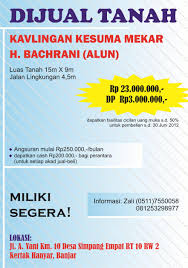 Khas untuk tuan tanah & ejen ejen hartanah yang mempunyai tanah untuk. Tanah Dijual Tanah Kavlingan Murah Meriah Banjarmasin
