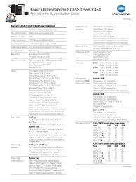 Download brochure drivers & downloads. Konica Minolta Bizhub C658 Installation Manual Pdf Download Manualslib