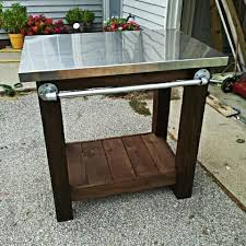 Grill Table With Stainless Steel Top Grill Table Diy Grill Table Diy Outdoor Furniture