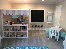 Measures 38h x 48w x 15d. Playroom Ideas Kids Cafe Kids Kitchen Play Area Kids Art Area Chalkboard Toy Room Decor Modern Playroom Playroom Design